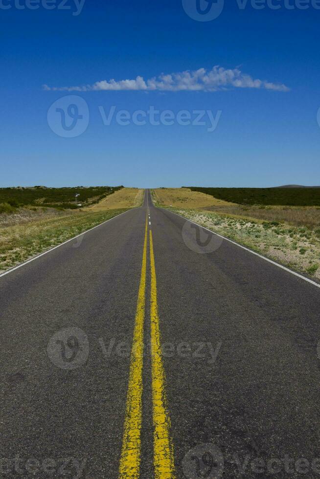 Straße im das Pampas schlicht, la Pampa Provinz, Patagonien, Argentinien foto