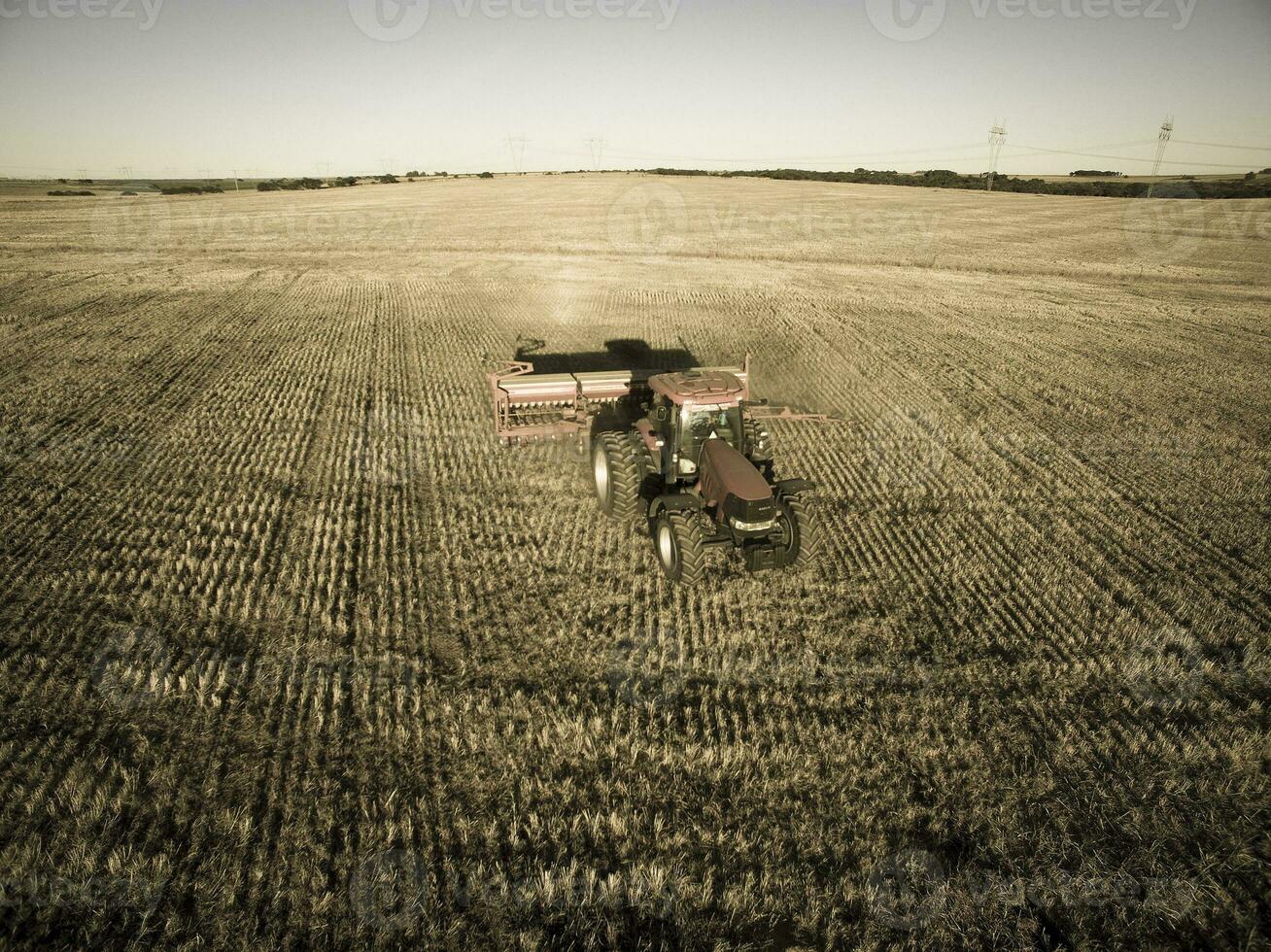 Direkte Aussaat, landwirtschaftlich Maschinen, im la Pampa, Patagonien, Argentinien foto