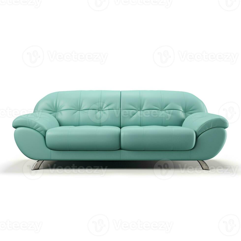modern Blau Sofa isoliert Leben Zimmer Innere. generativ ai foto