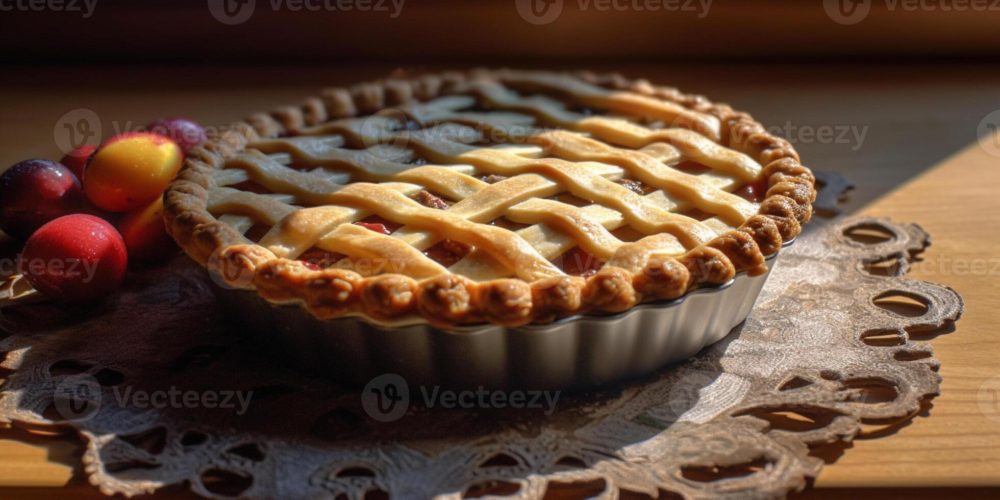 Kuchen Torte Kuchen Dessert verschwommen Hintergrund, ai generierenund foto