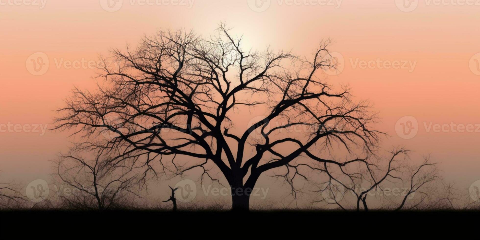 trocken Baum Silhouette Hintergrund. ai generiert foto