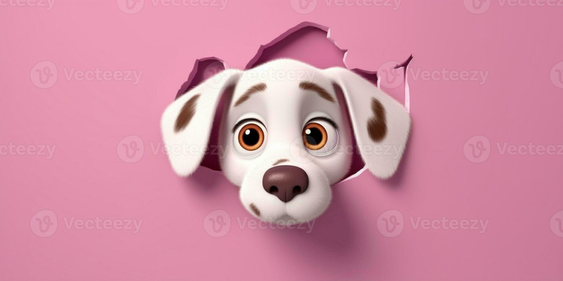 Hund süß Tier Lehm Karikatur Animation, ai generiert foto