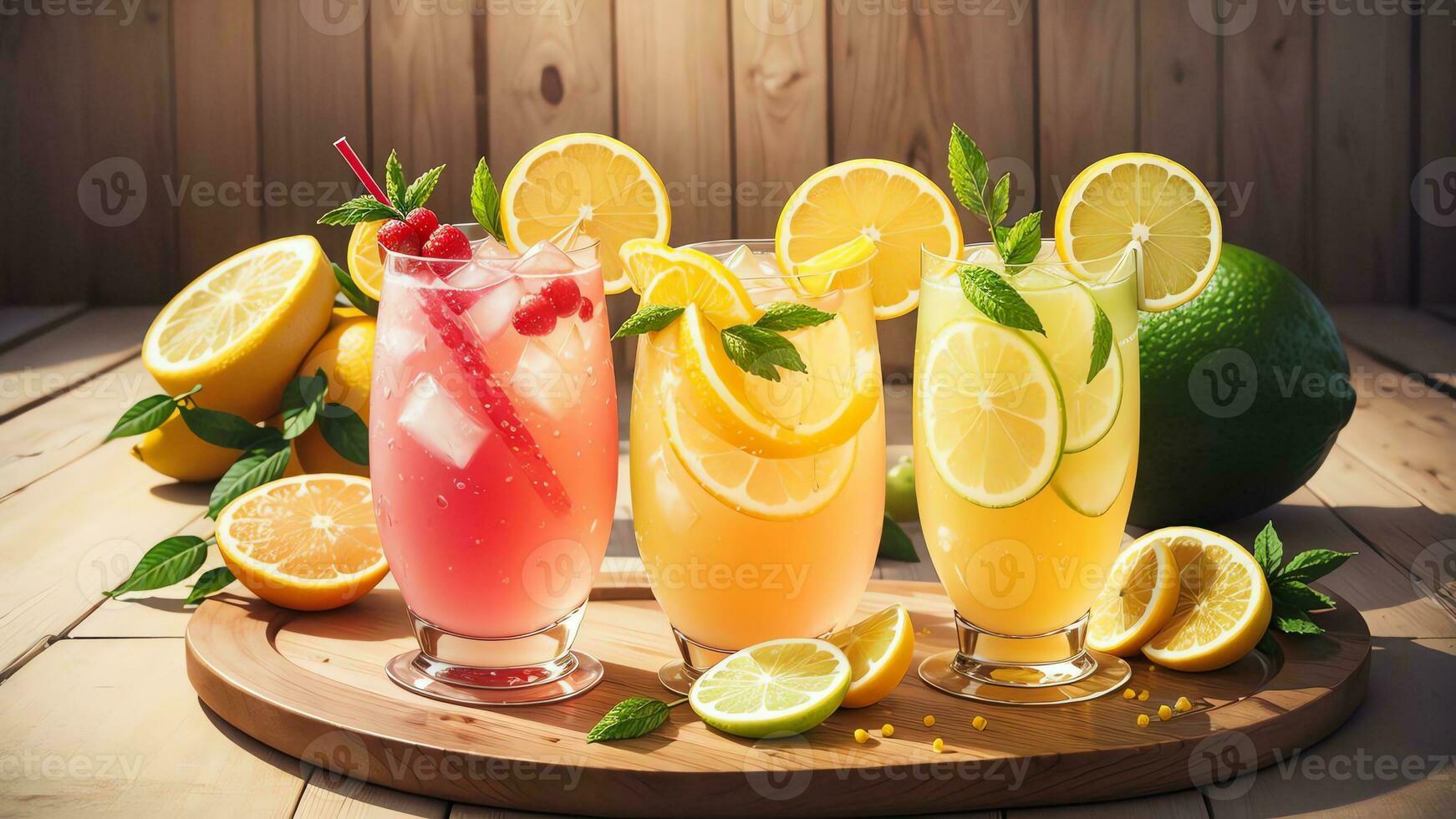 Zitrusfrüchte Glückseligkeit feiern National Zitrone Saft Tag mit ein erfrischend Limonade Cocktail. ai generiert. foto