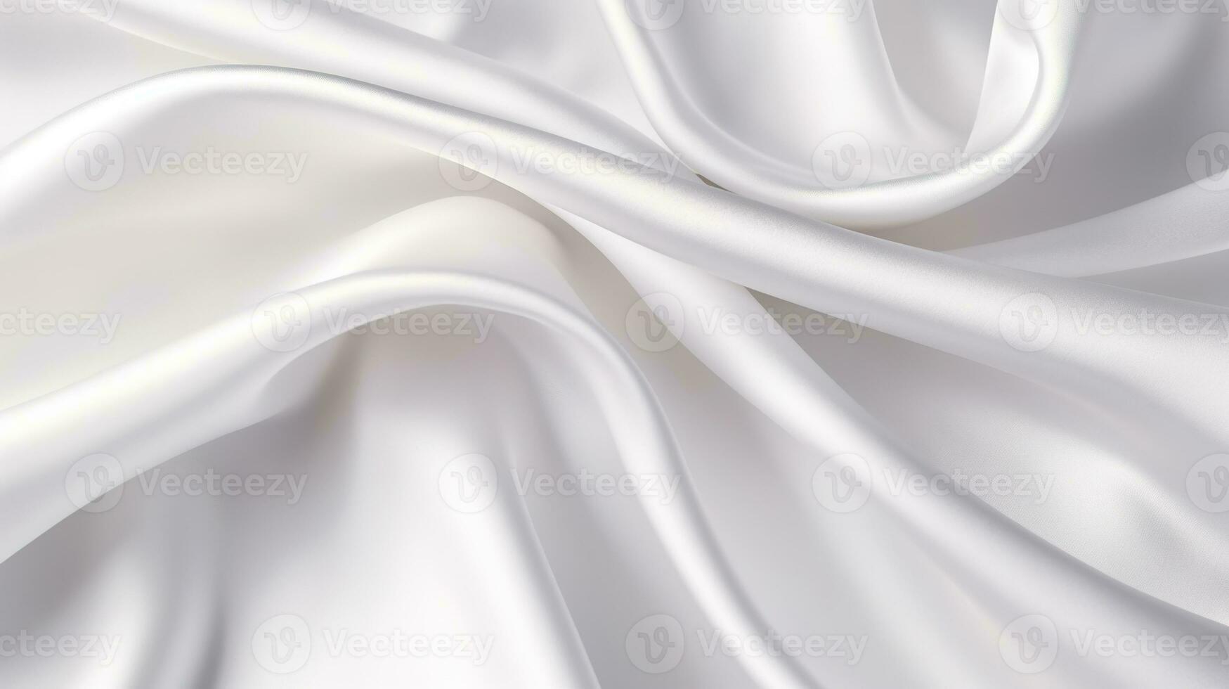 Seide Stoff Hintergrund. Eleganz Weiß Satin- Seide mit Wellen. abstrakt Hintergrund. ai generiert foto