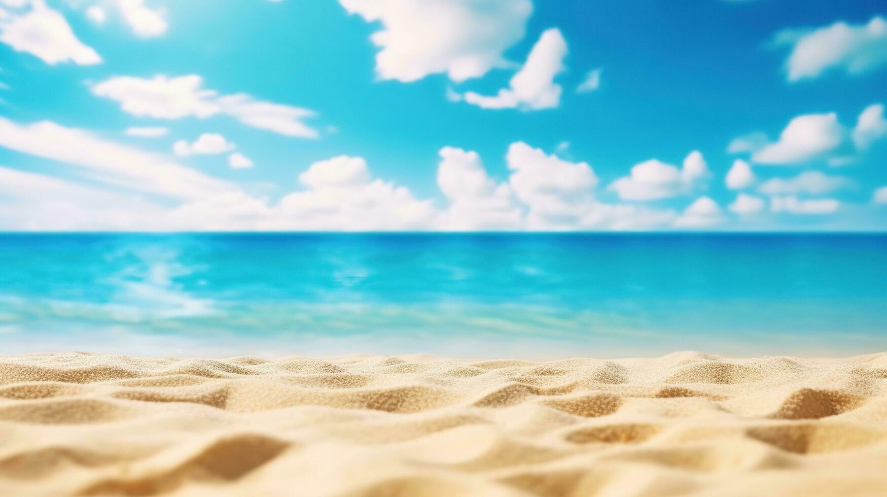 Sand Strand und Himmel. abstrakt verwischen defokussiert Hintergrund. ai generiert foto