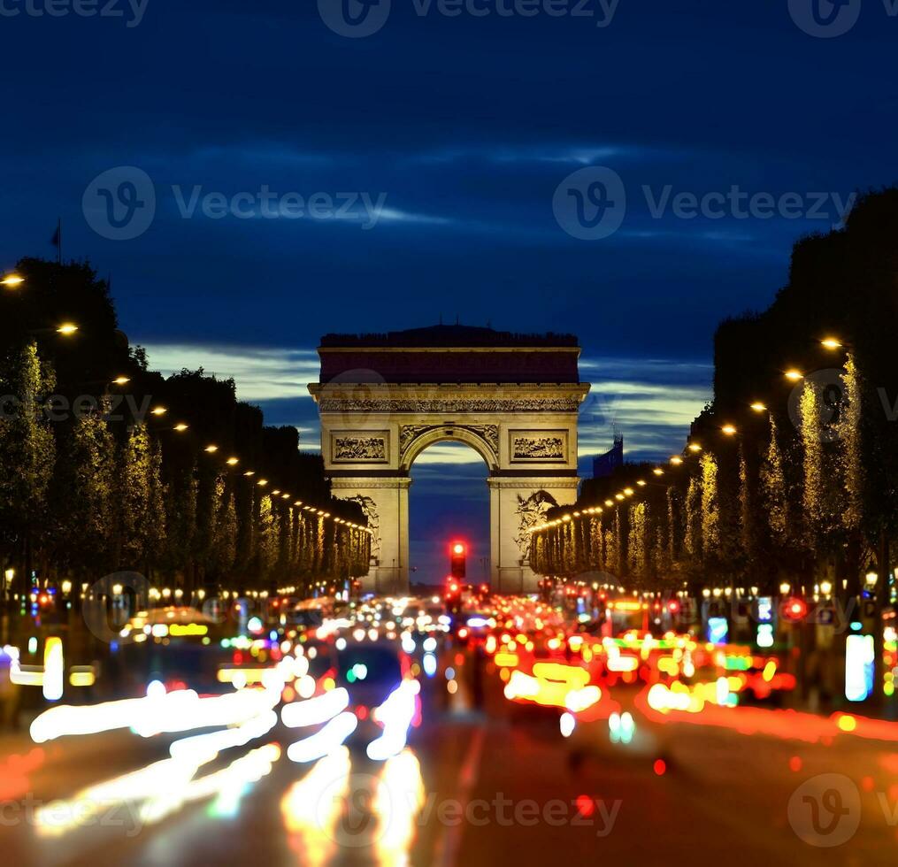 beleuchtet Champs elysee foto