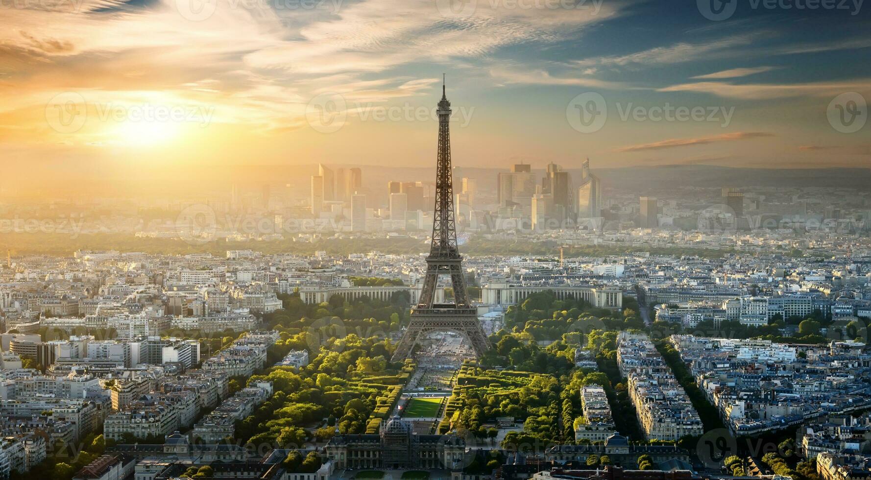 Antenne Aussicht auf Eiffel Turm foto