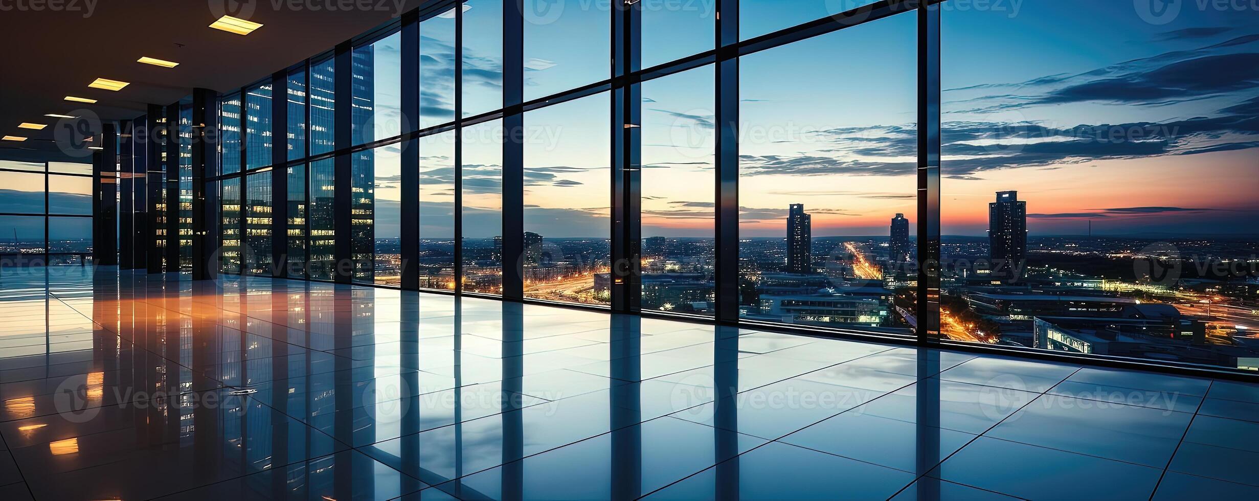 Stadt Horizont von ein Büro Gebäude foto