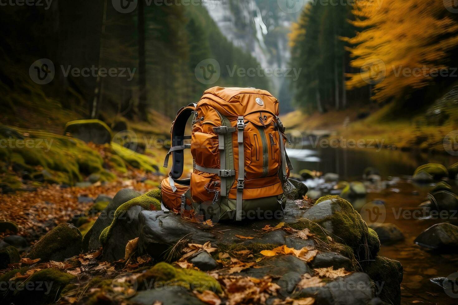 Wandern Ausrüstung im das Berge foto