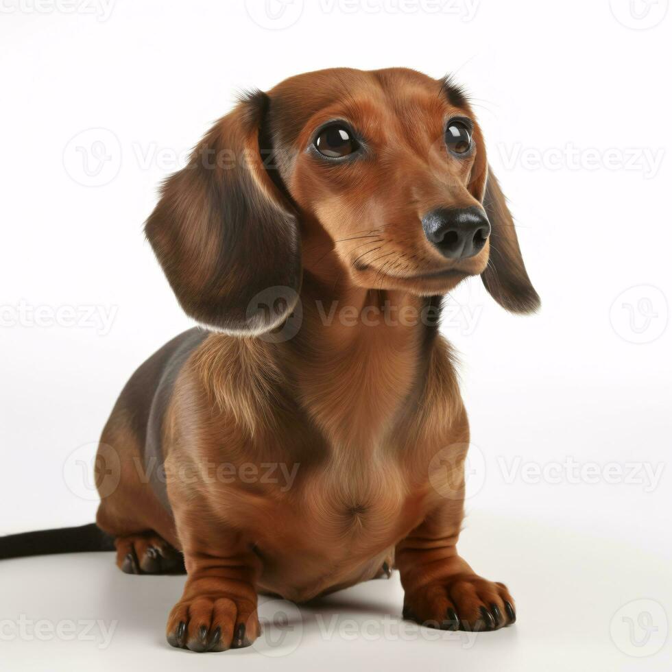 Dackel Rasse Hund isoliert auf ein klar Weiß Hintergrund foto