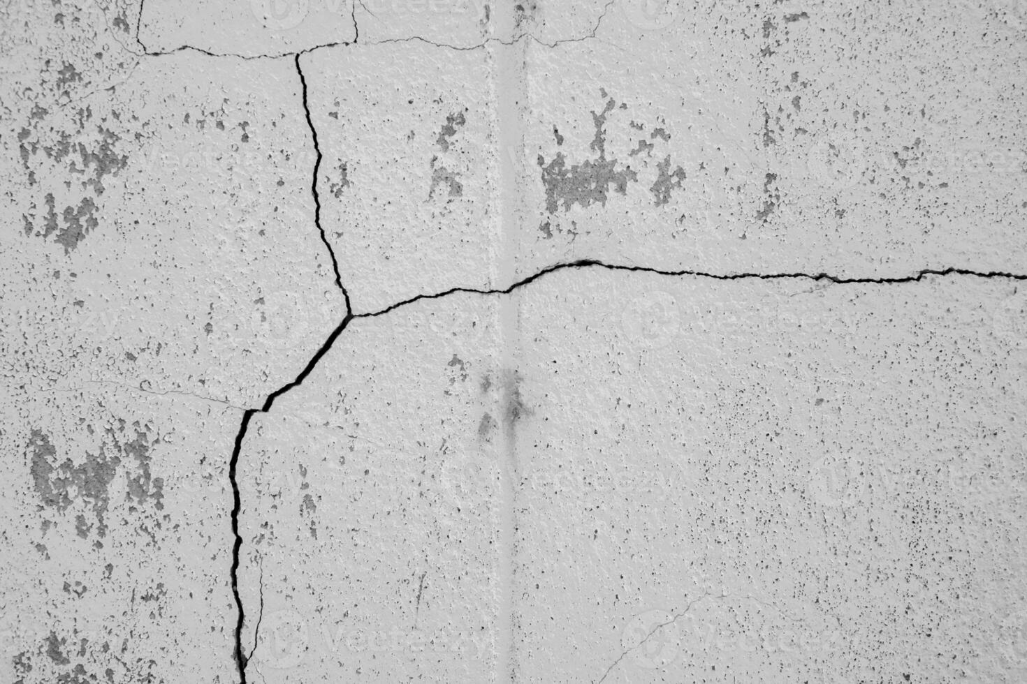 Nahansicht von geknackt Beton Mauer Textur, Zement Hintergrund nicht gemalt im Jahrgang Stil zum Grafik Design oder retro Tapete, Textur Riss im Beton Mauer foto