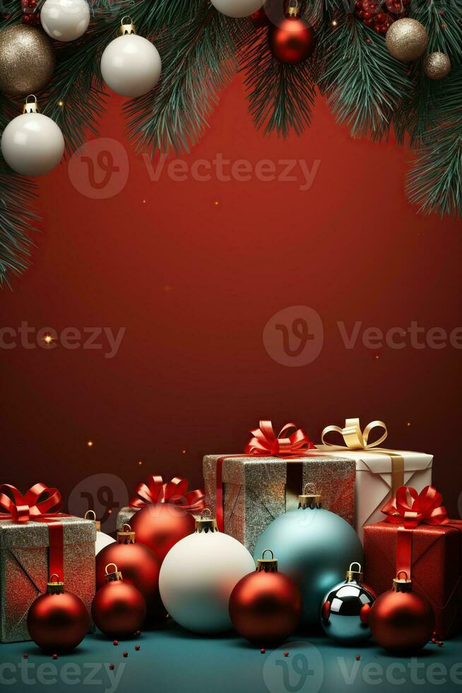 Illustration von Weihnachten Hintergrund, ai generiert foto