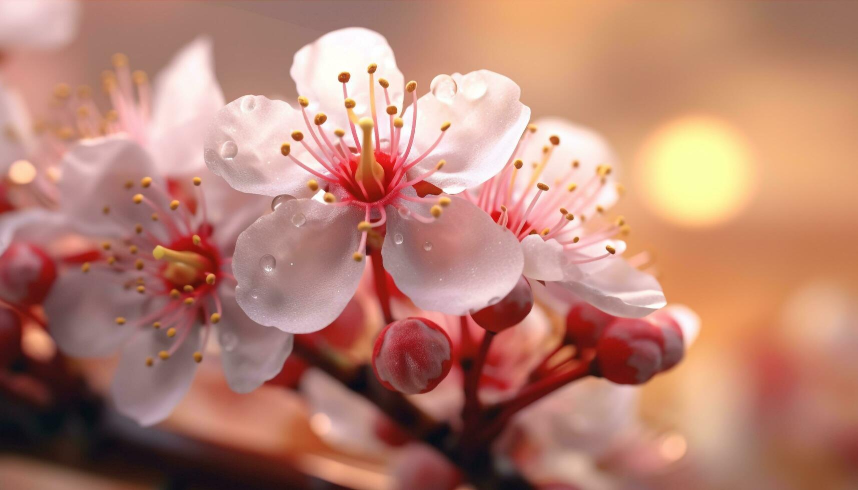 Frische von Frühling beschwingt Blumen blühen, Natur bunt Dekoration generiert durch ai foto