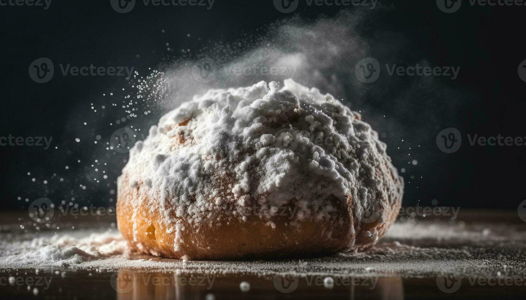 frisch gebacken organisch Brot auf rustikal hölzern Tabelle generiert durch ai foto