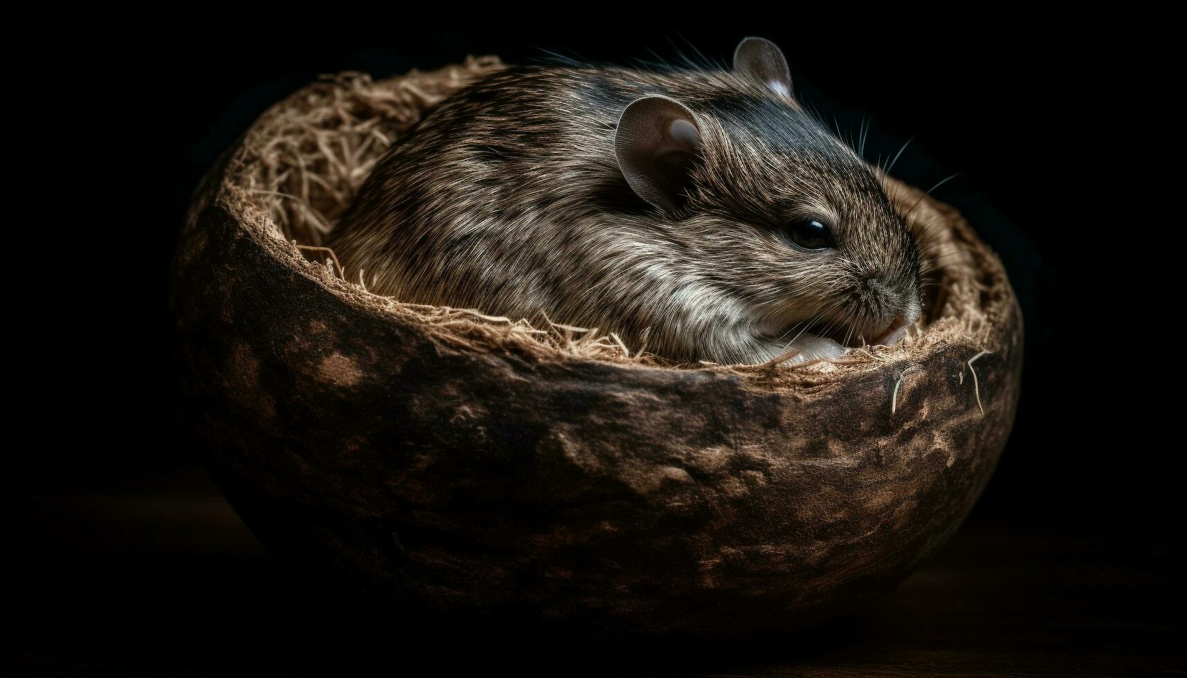 flauschige Hase Ohr, süß Schnurrbart, Fokus Vordergrund generiert durch ai foto