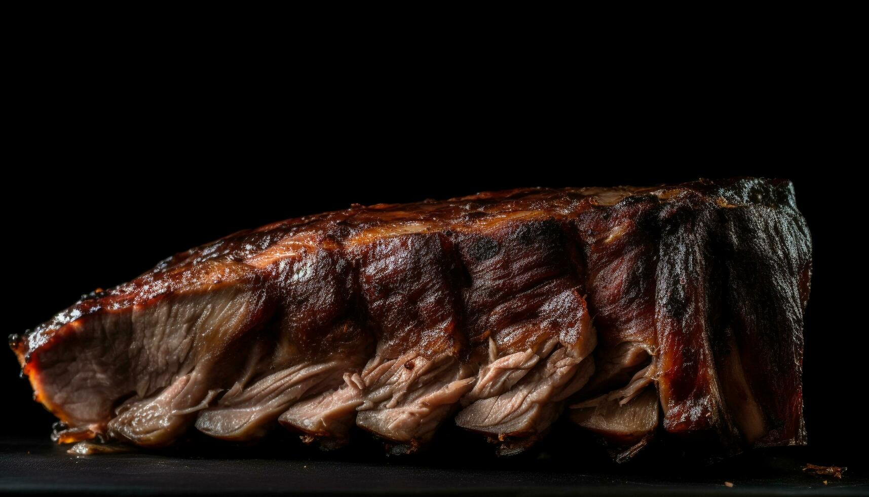 gegrillt Schweinefleisch Rippe Filet, geräuchert und mariniert generiert durch ai foto