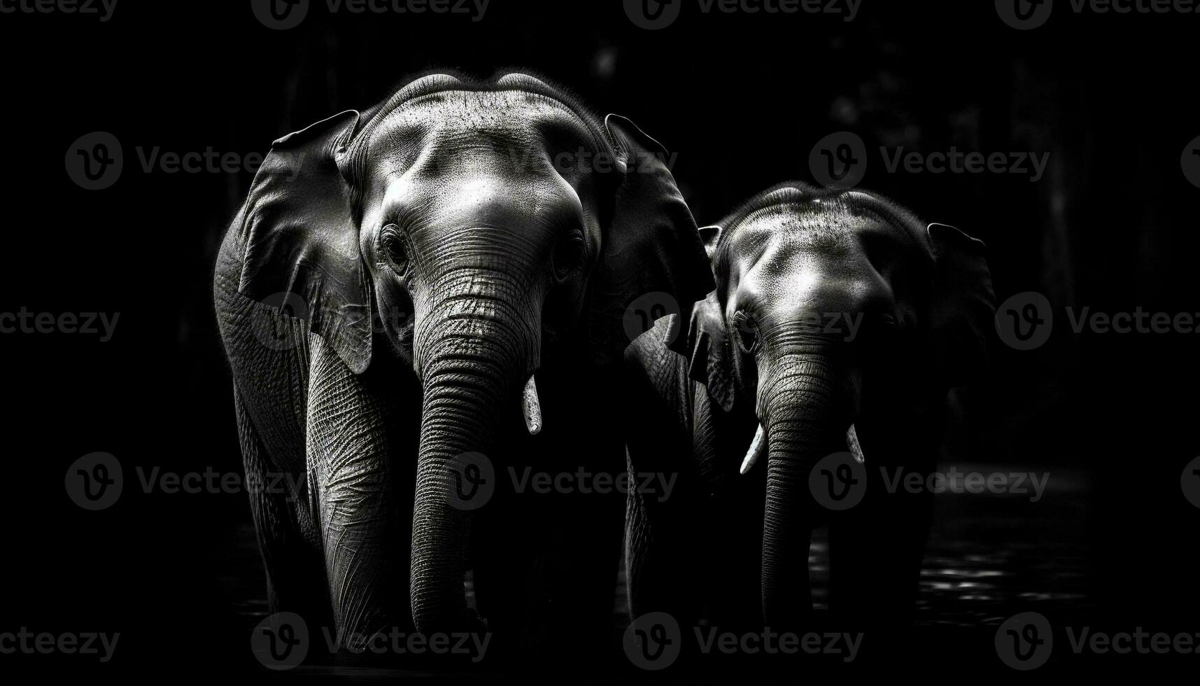 Gehen Elefant Herde im afrikanisch Natur Safari generiert durch ai foto