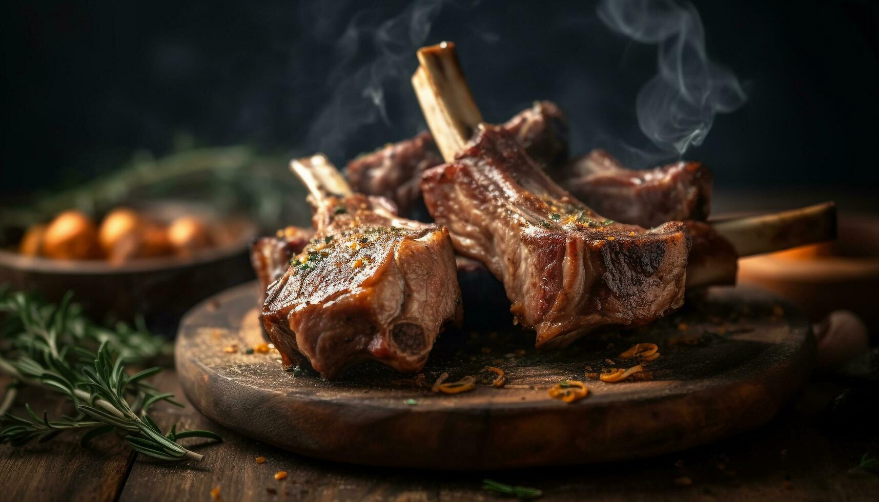 saftig Tomahawk Steak gegrillt zu Perfektion, bereit zu Essen generiert durch ai foto