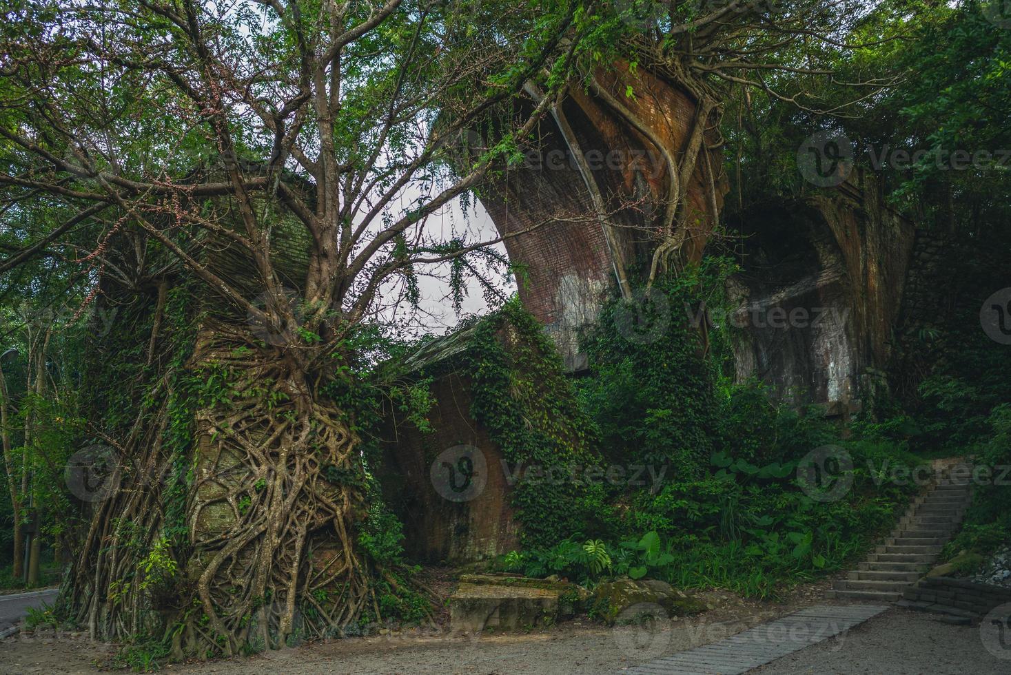 Ruinen der Longteng-Brücke, Miaoli County, Taiwan foto