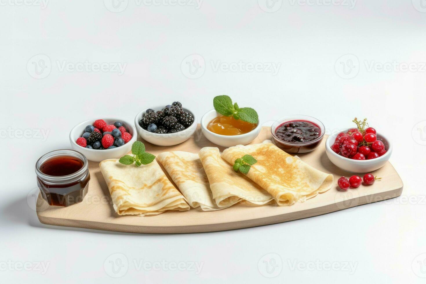 Crepes Beeren Marmelade Diät. generieren ai foto