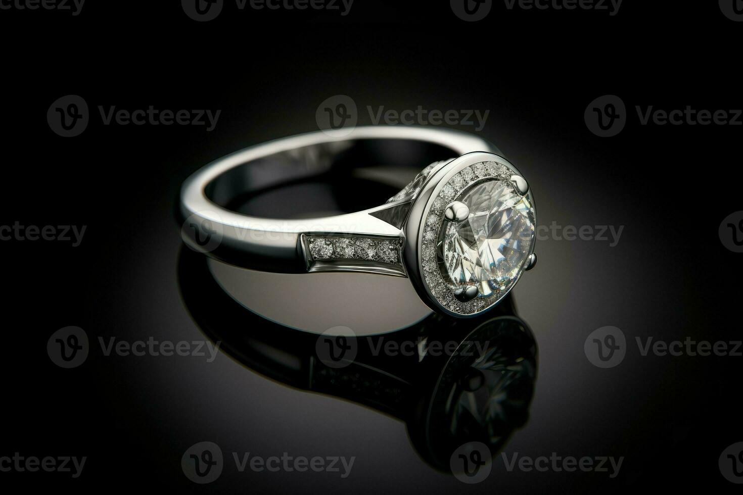 Diamant Ring einzel. generieren ai foto