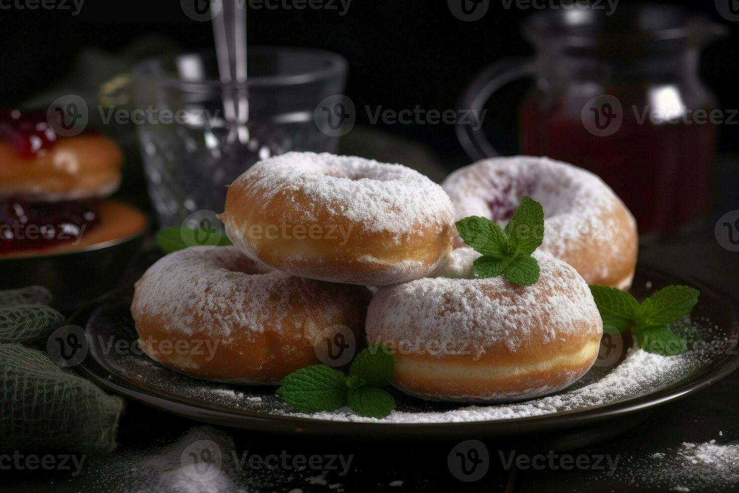 Donuts Gelee Nachtisch. generieren ai foto