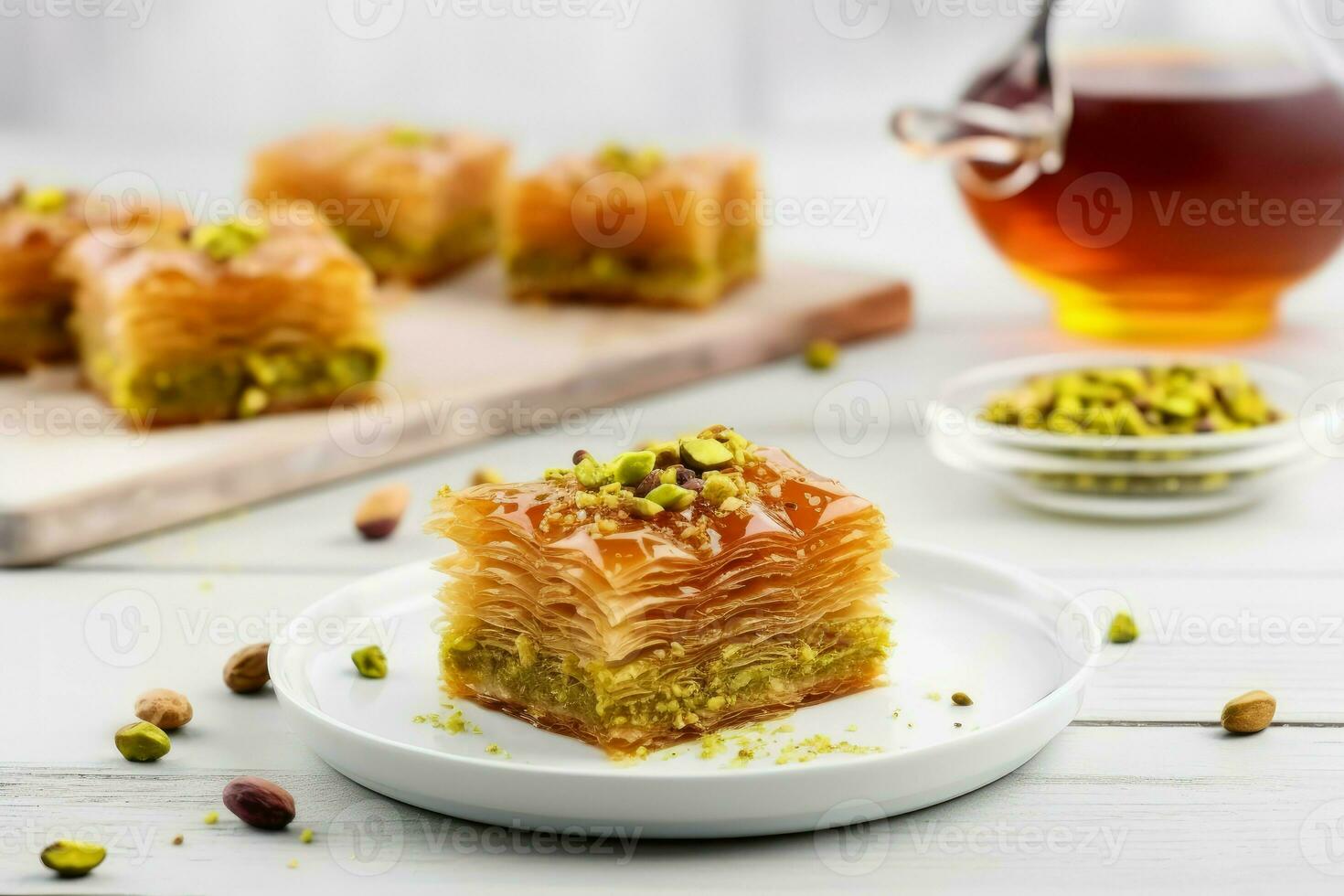 Baklava Pistazie. generieren ai foto