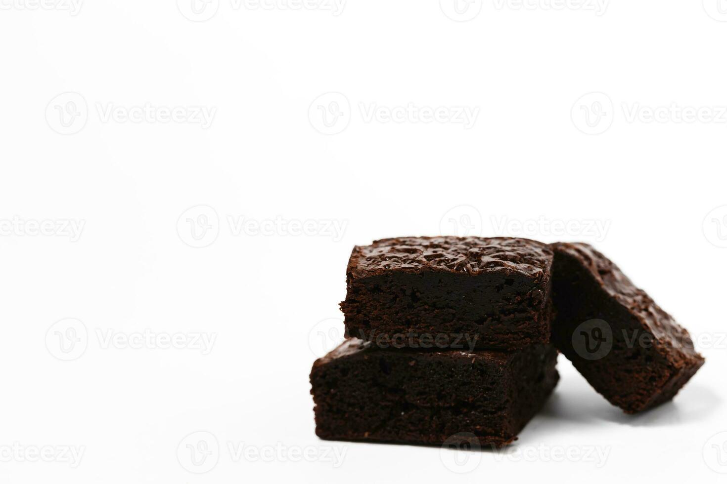 Brownies Kuchen auf Weiß Hintergrund foto