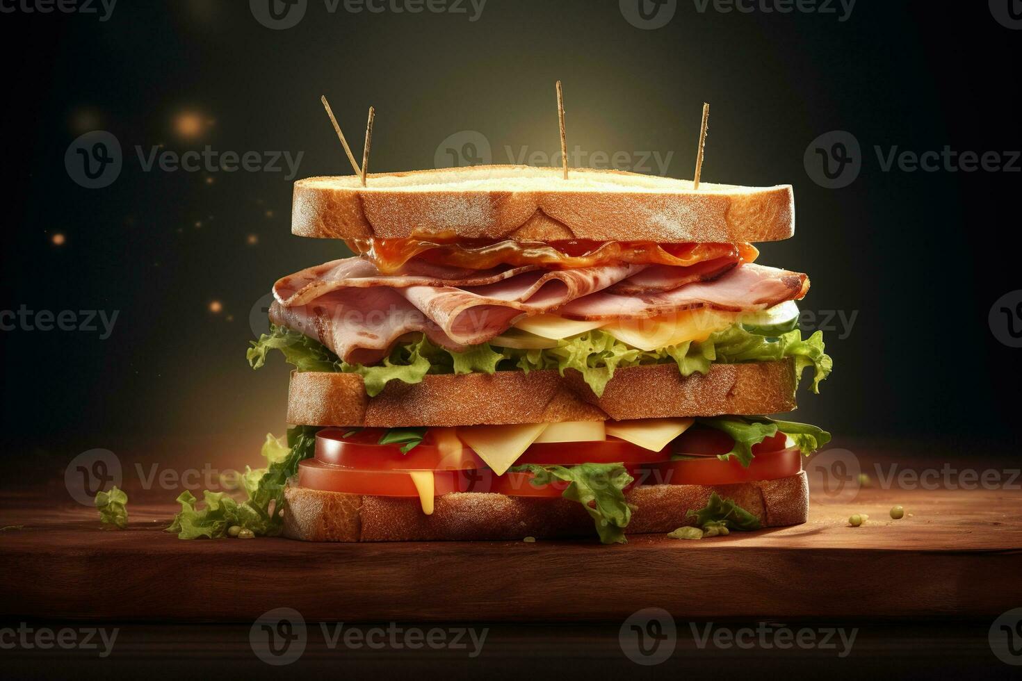 Hähnchen Verein Sandwich ai generiert foto