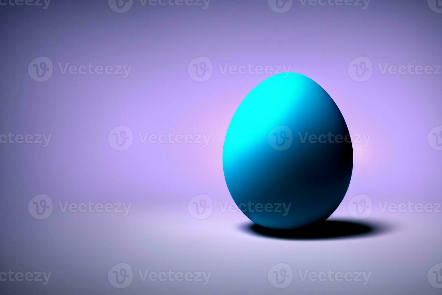 ein Blau Ei Sitzung auf oben von ein Tisch. ai generiert foto
