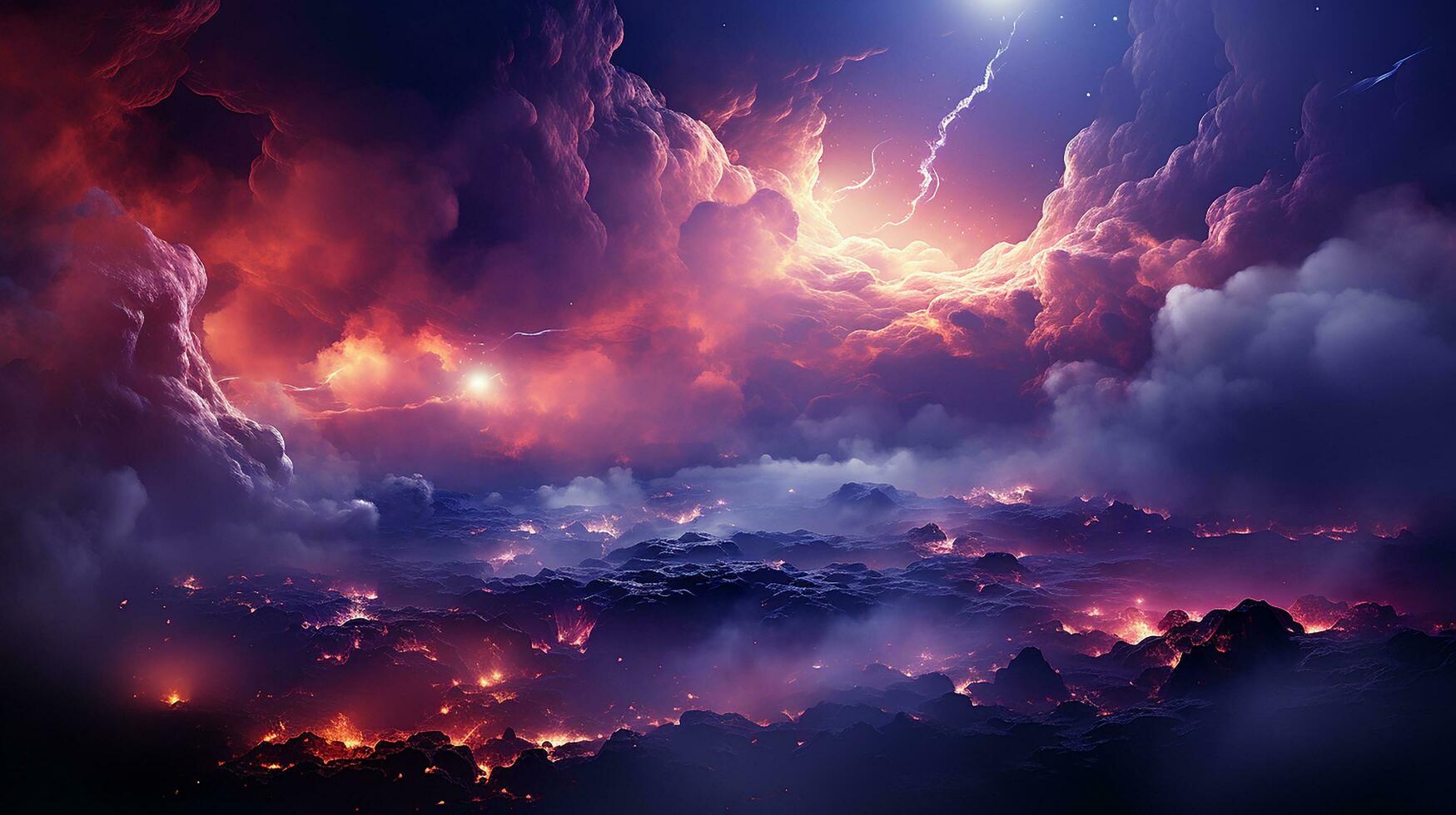 Galaxis und Nebel Foto mit lila und Rosa Farbe Ton, hyper realistisch gemacht durch ai generiert