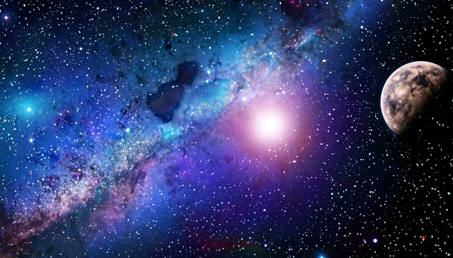 das Center von das milchig Weg Galaxis mit Sterne und Raum Staub im das Universum Nacht Himmel foto
