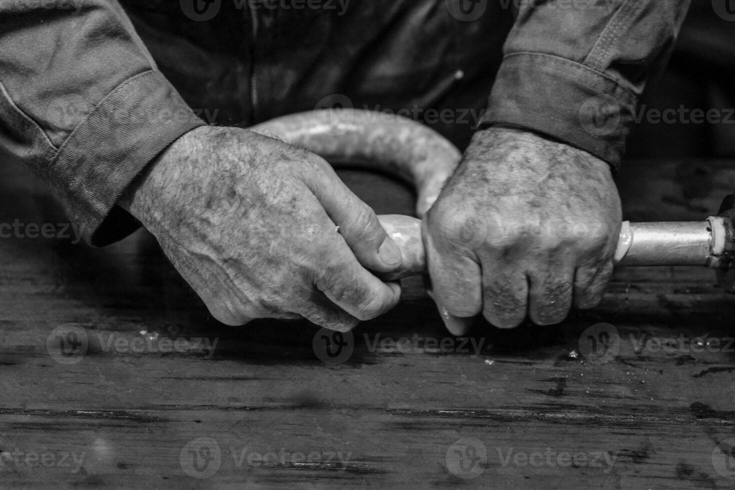 handgemacht Würste traditionell Vorbereitung, Patagonien, Argentinien foto