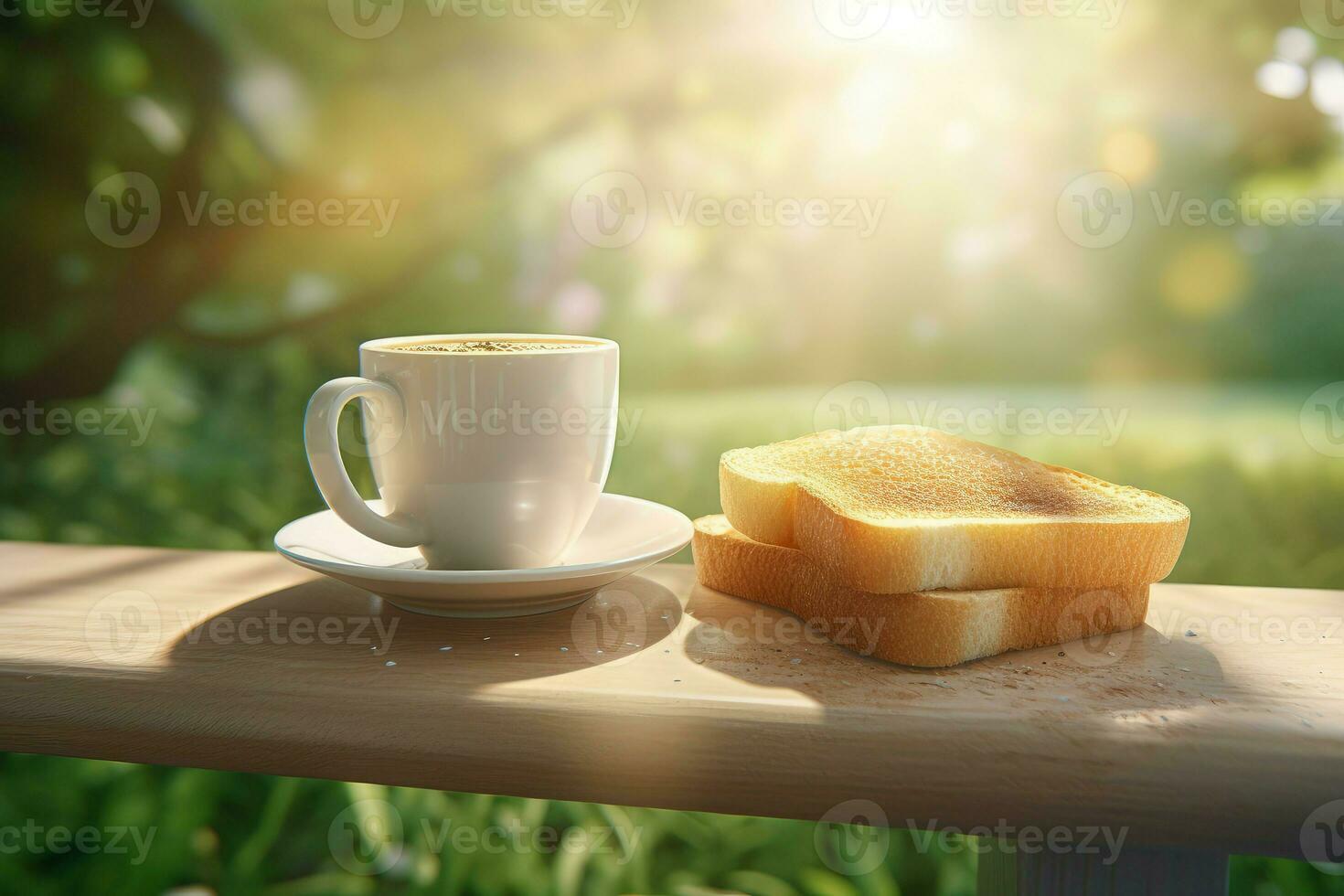 Tasse Kaffee Brot. generieren ai foto