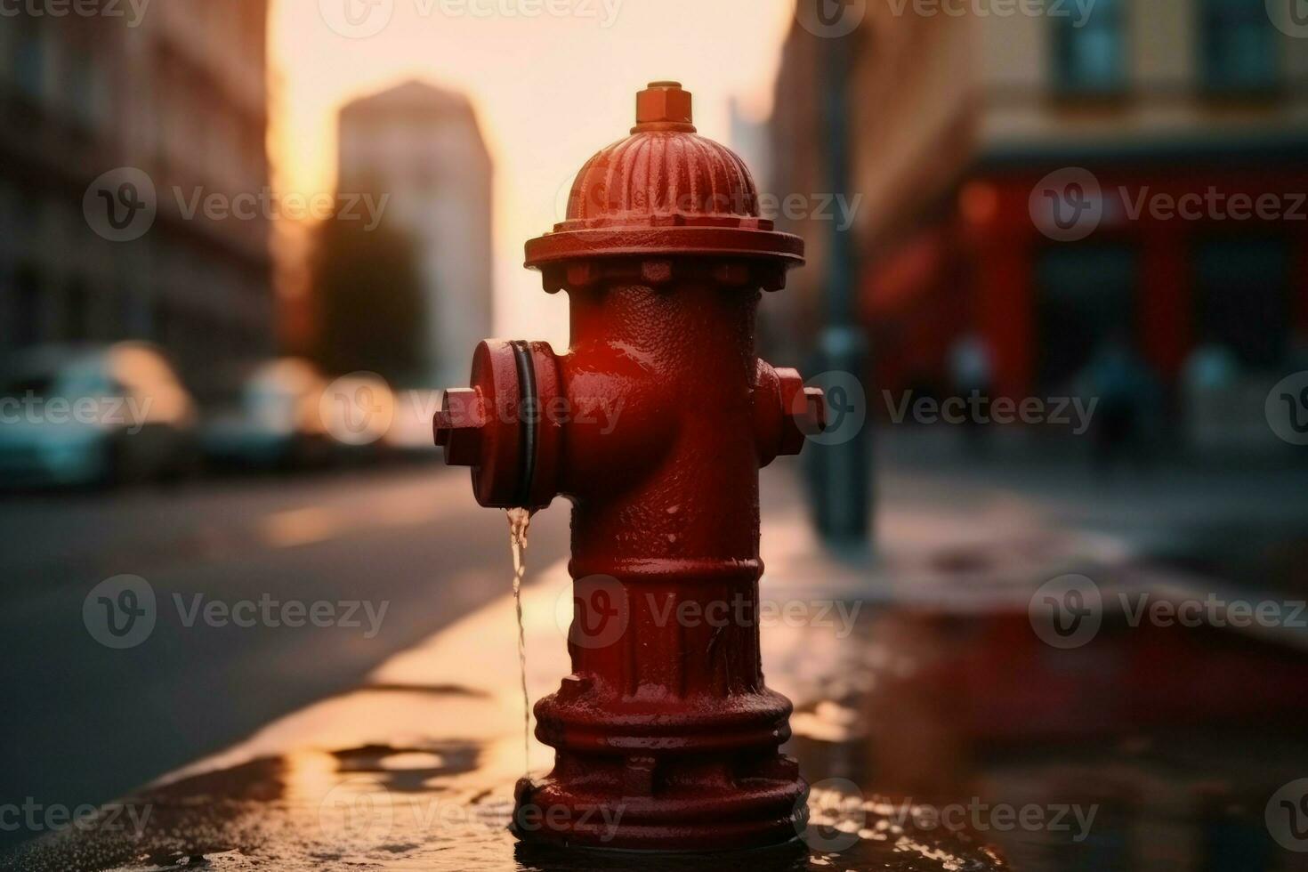 Hydrant Straße Stadt. generieren ai foto