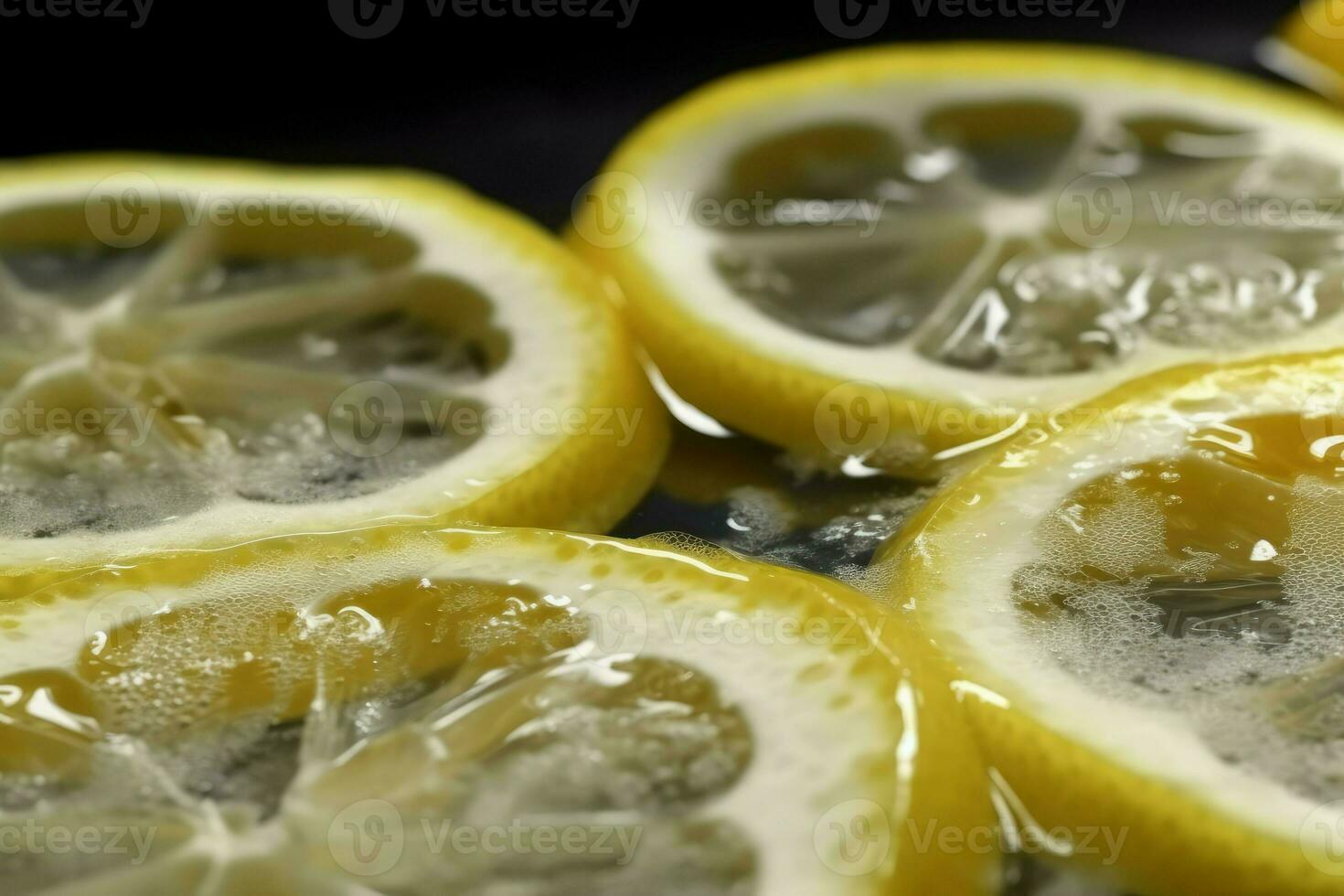 Zitrone Scheiben Wasser. generieren ai foto