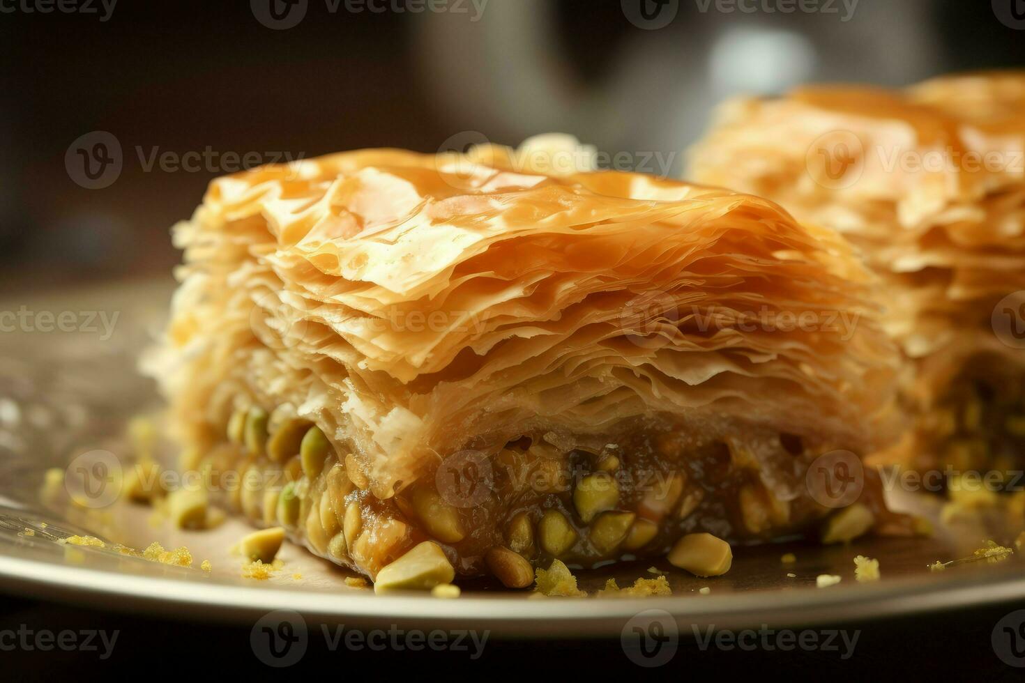 Baklava arabisch Nachtisch. generieren ai foto