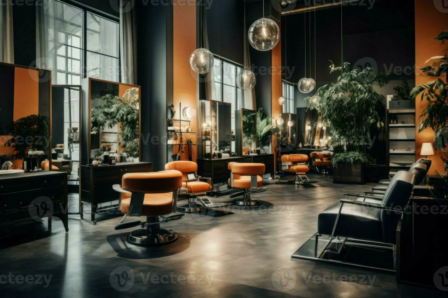 Friseur Salon Innere Zimmer. generieren ai foto