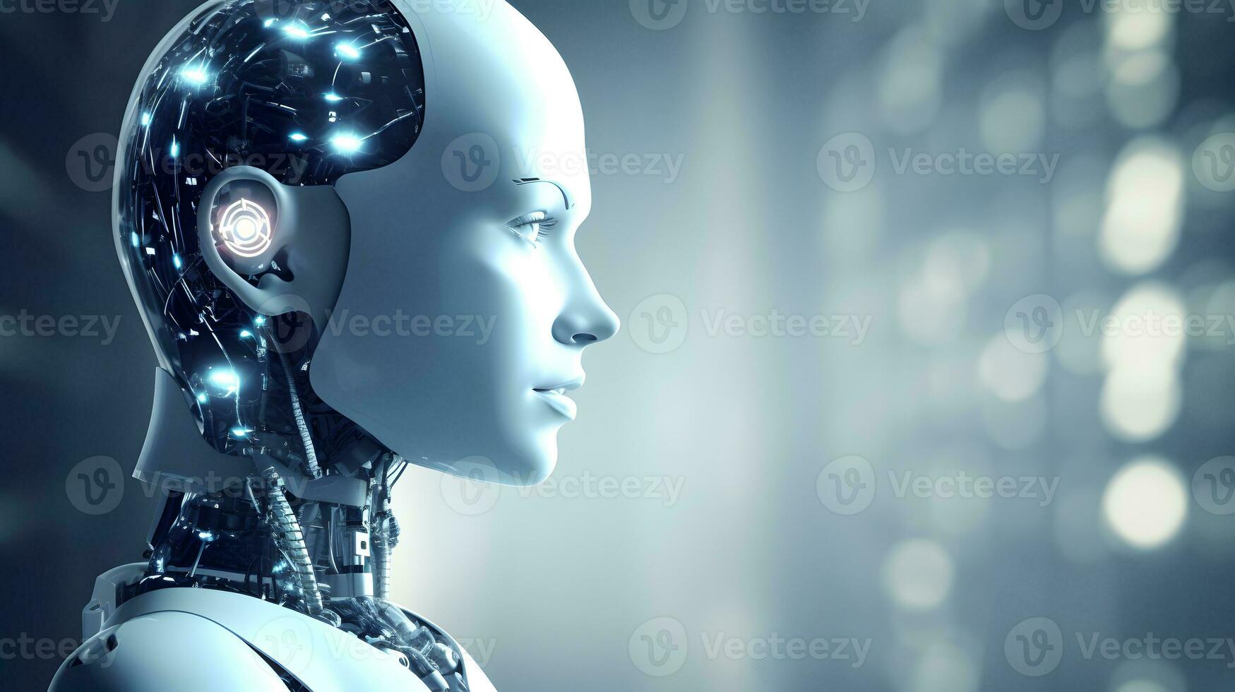 futuristisch Roboter mit künstlich Intelligenz. ai generiert foto