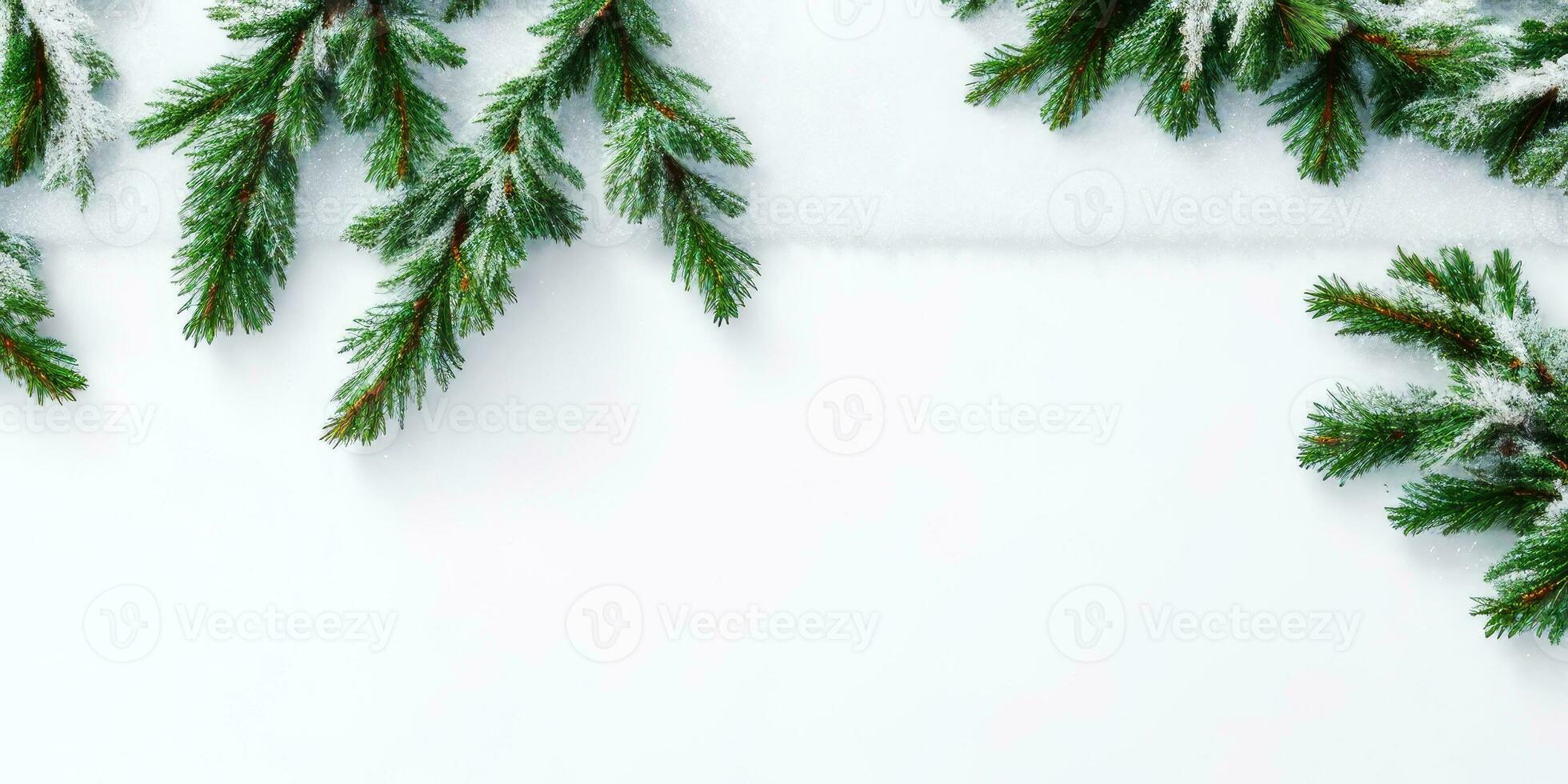 Weihnachten Baum Geäst und Ornamente isoliert auf Weiß Hintergrund, generativ ai. foto