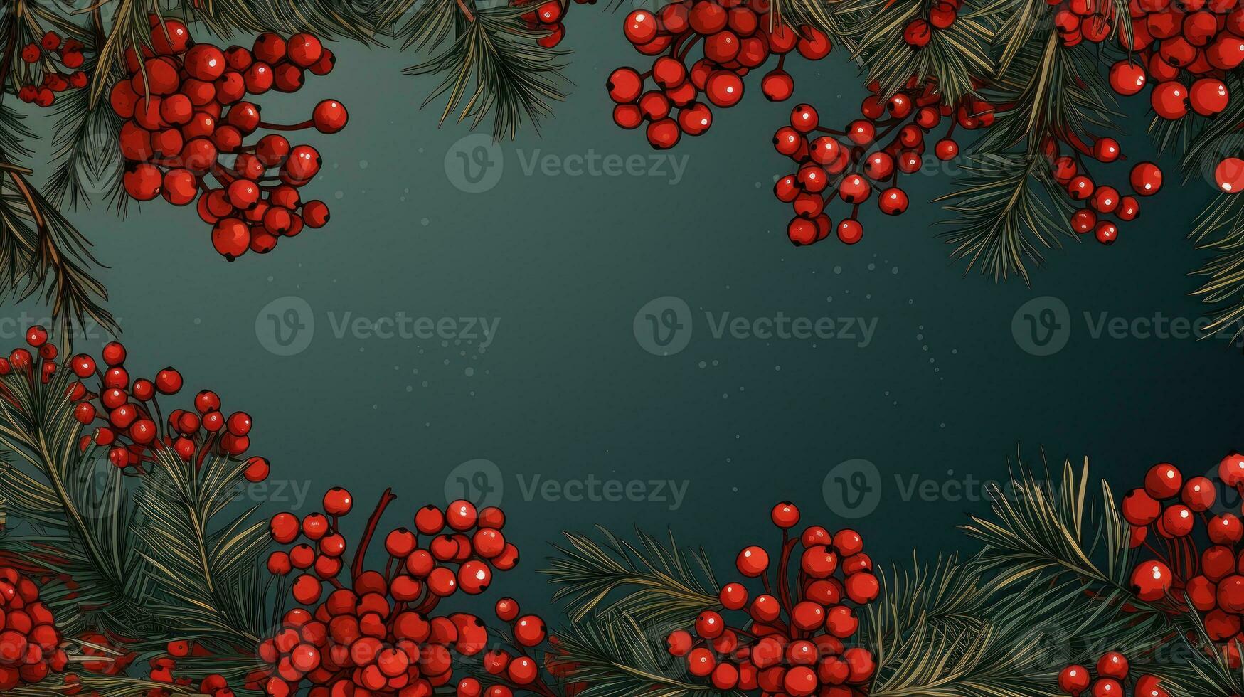 Weihnachten Hintergrund mit Tanne und Beeren foto