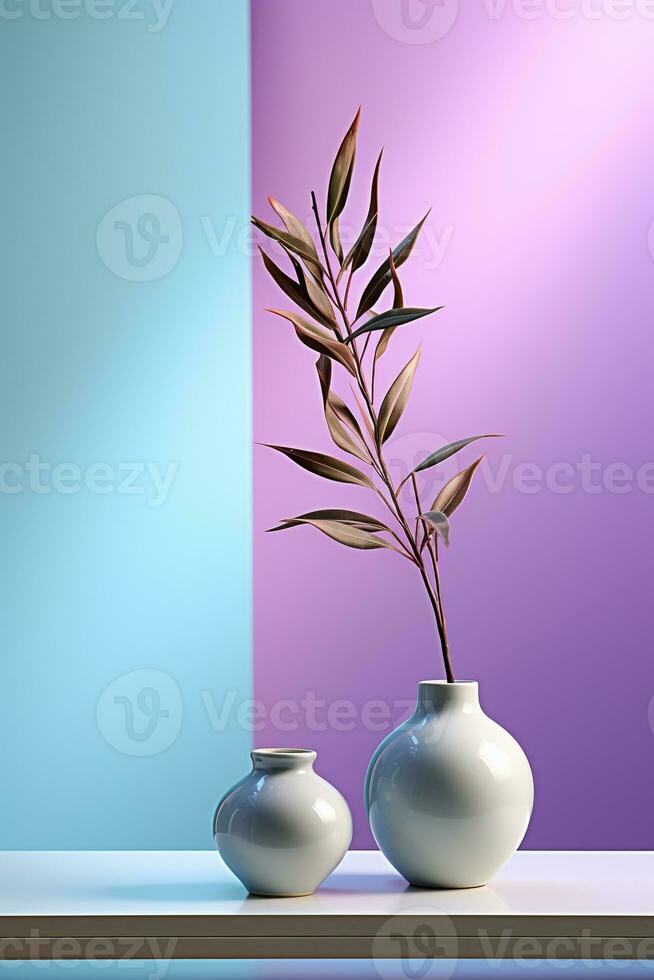 Lavendel und blaugrün, minimalistisch. ai generativ foto