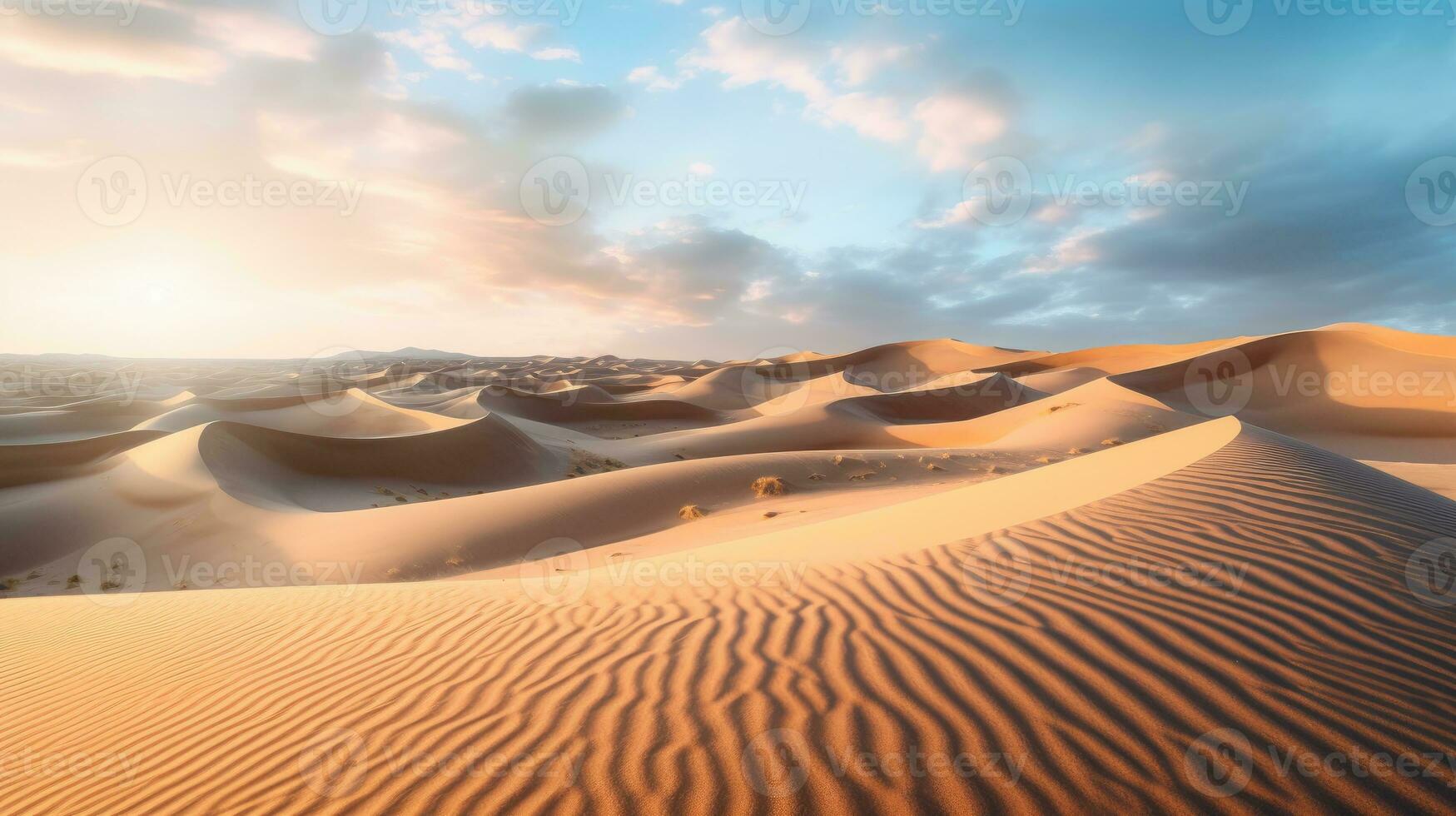 Sand Dünen im das Wüste ai generiert foto