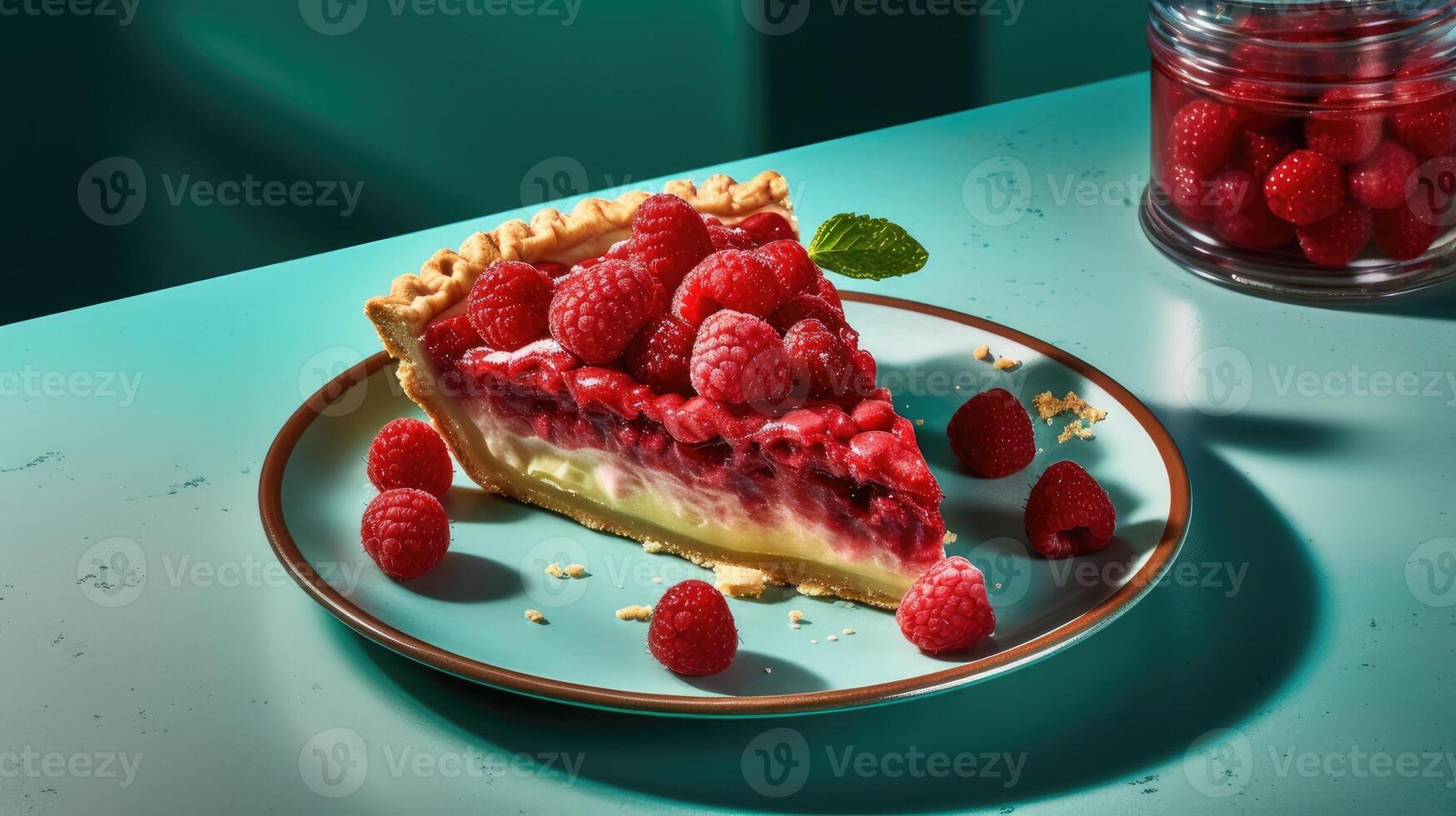 Himbeeren Kuchen ai generiert foto