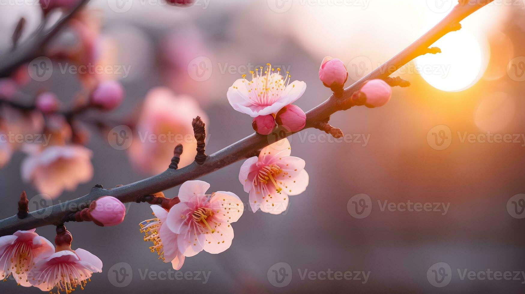 ein schließen oben Sakura Baum ai generiert foto