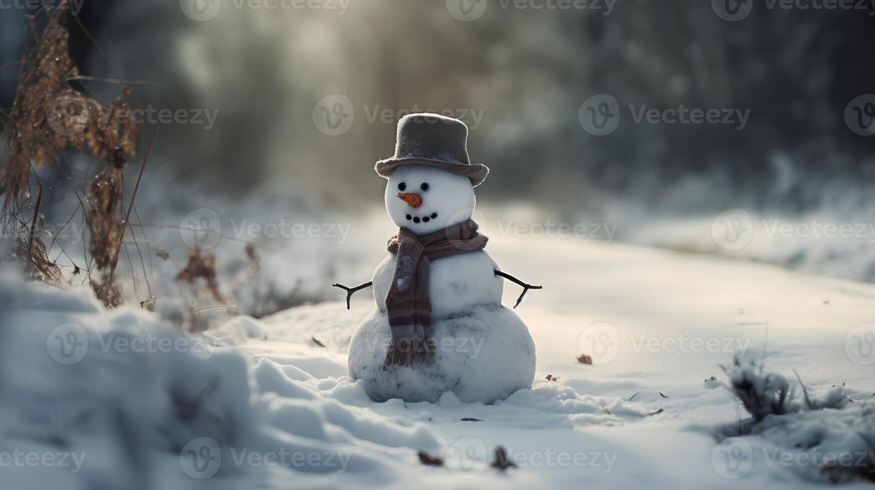 Schneemann Hintergrund ai generiert foto