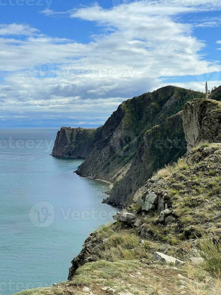 schön Aussicht von See Baikal, Kap Khoboy, Olchon, Russland foto