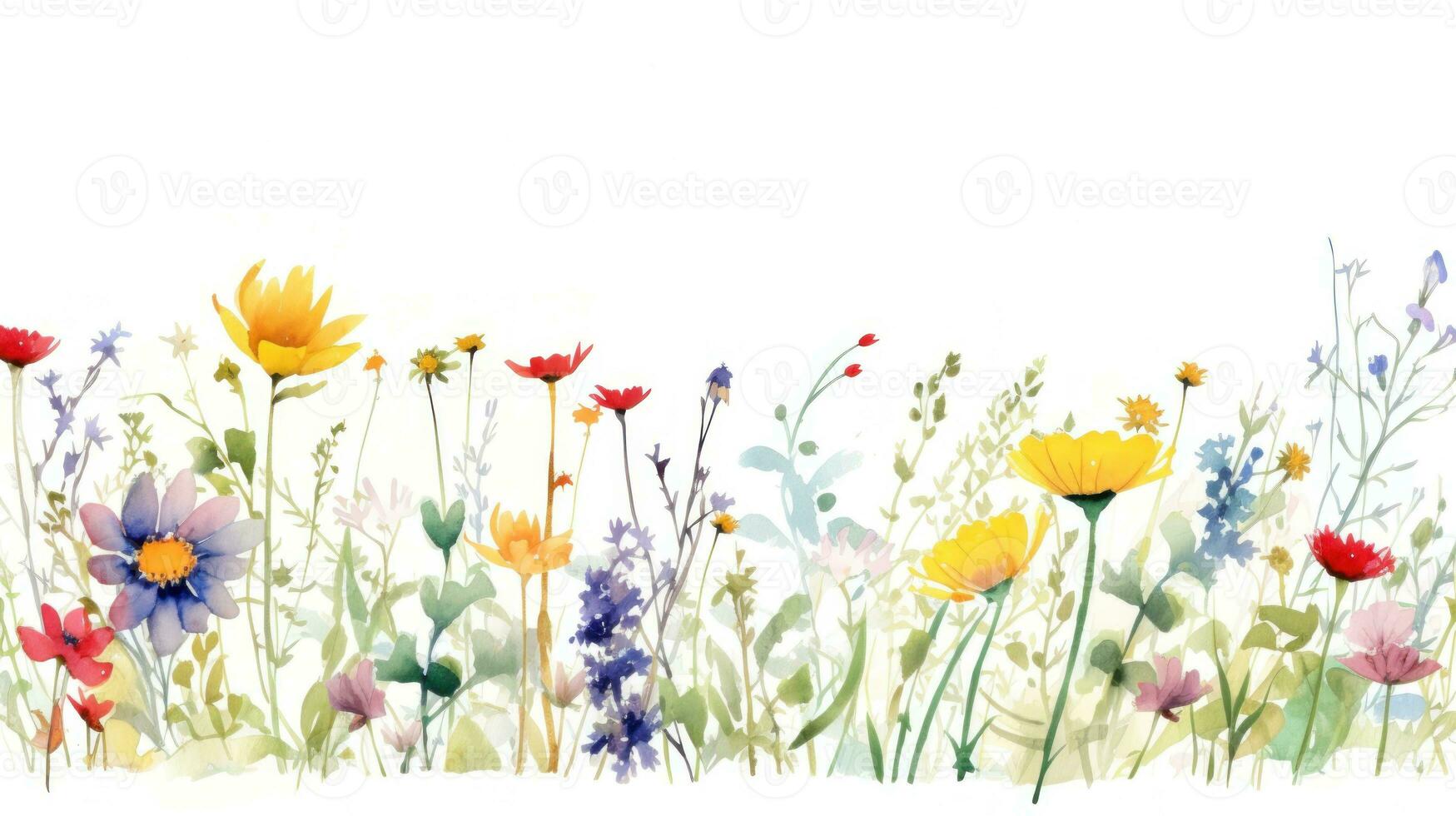 Aquarell Blumen- Rand foto