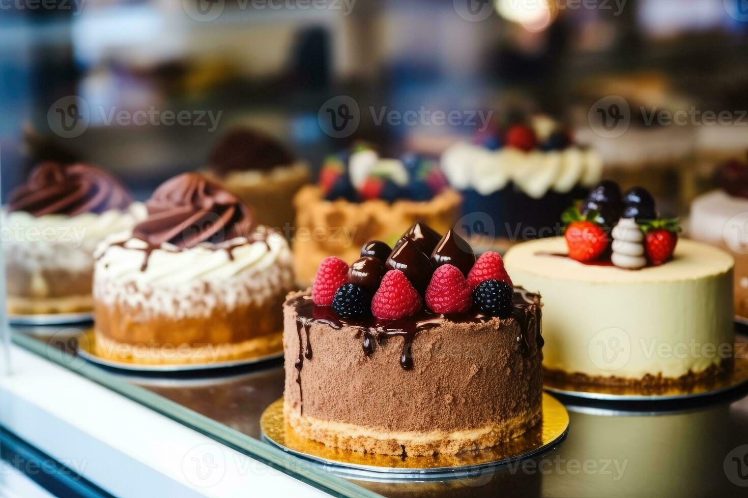 Lager Foto von Innerhalb Kuchen Geschäft ai generiert