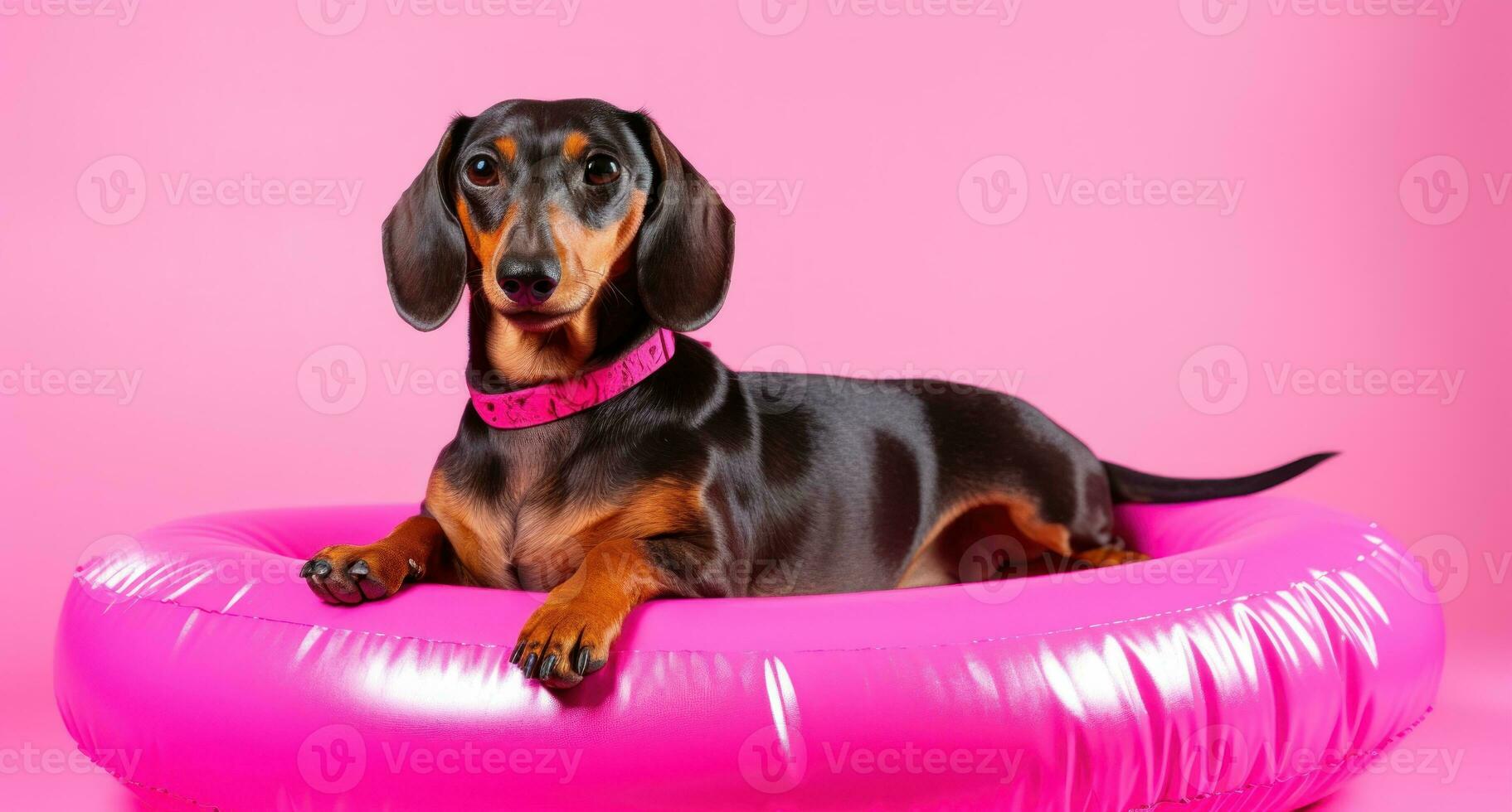 süß Hund mit Schwimmen Ring foto